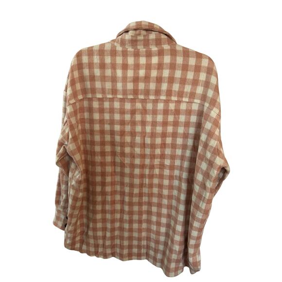 She & Sky Coral Plaid Shacket - Western Feminine - M - Picture 12 of 13